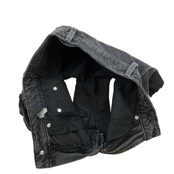 One Teaspoon High Waist Bandits Denim Short 24 Charcoal Roll Cuff Zip Fly - Picture 6 of 12